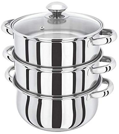3Tier 24cm Induction Hob Steamer Multi Veg Cooker