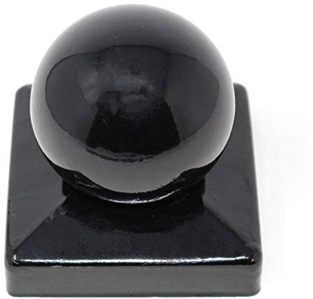5 x 3 (75mm) Black Metal Ball Finial for Fence Posts for Fence Posts