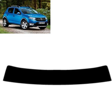 Sonnenblendstreifen für-Dacia Sandero Stepway 5-Türen 2012-2020 Passgenaue Tönungsfolie (05% Tiefschwarz)