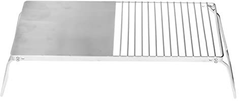 Folding Campfire Grill，Multifunctional Stainless Steel Portable Camping Grill 17.3x7.1x6.3in Lightweight Portable Campfire Grill Stand and Griddle with Storage Bag for Outdoor Open Flame Cooking