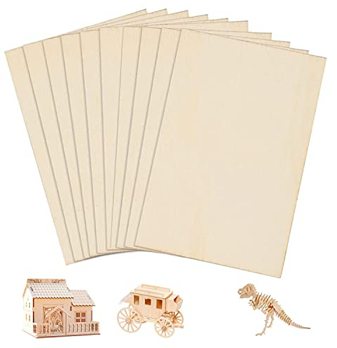 TSKDKIT 10 pezzi 30 x 20 cm Fogli di legno compensato 2mm fogli di tiglio tavole di legno pannello di legno per lavori artigianali, pittura fai da te, modellazione, decorazione per la casa incisa