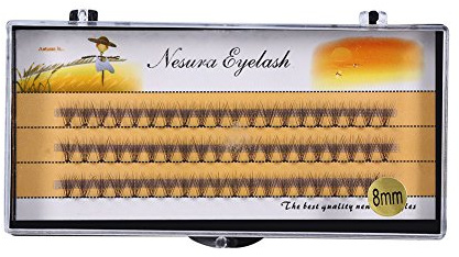 60PCS DIY Extensions de Cils Individuels - Faux Cils en Touffes Cluster - Volume 3D Ventilateurs Naturels 6-14MM (8mm)