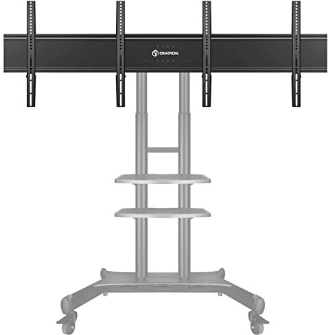 ONKRON Supporto doppio VESA per schermi LCD LED OLED 4K Flat Curvi da 40-65 pollici fino a 44,9 kg ciascuno – Adattatore doppio schermo per mobile TV Stand TS1881 VESA compatibile fino a 600x400
