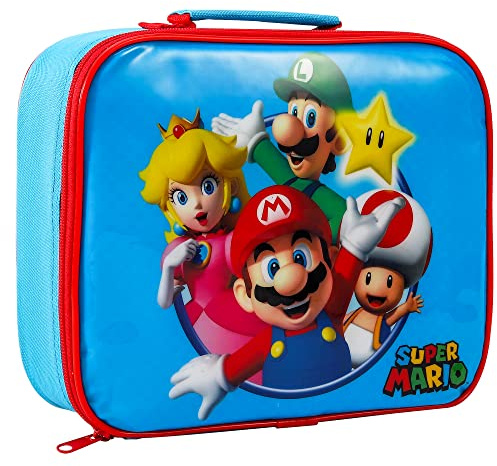 Zawadi Global Super Mario Rectangular Insulated Lunch Box Bag for Boys and Girls, Perfect Size for Packing Hot or Cold Snacks for School and Travel, BPA Free