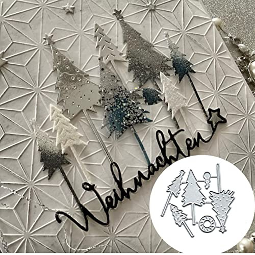 4 Stück Weihnachtsbaum-Metall-Stanzformen, Weihnachtsbaum, Zeder, Schneeflocke, Stanzschablonen, DIY, Scrapbooking, Foto, dekorative Prägepapier-Stanzformen für Scrapbooking, Kartenherstellung