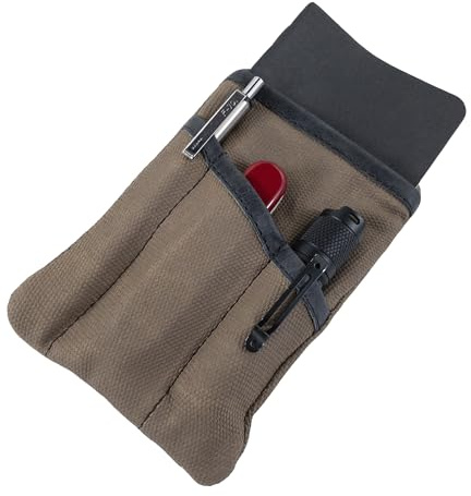 Hide & Drink Mehrzwecktasche, kompakte, vielseitige EDC-Tasche mit Reißverschluss, Mini-Camping-Tasche, gewachstes Canvas, Messertasche, handgefertigter schlanker Organizer, Grau (Fatigue Charcoal)