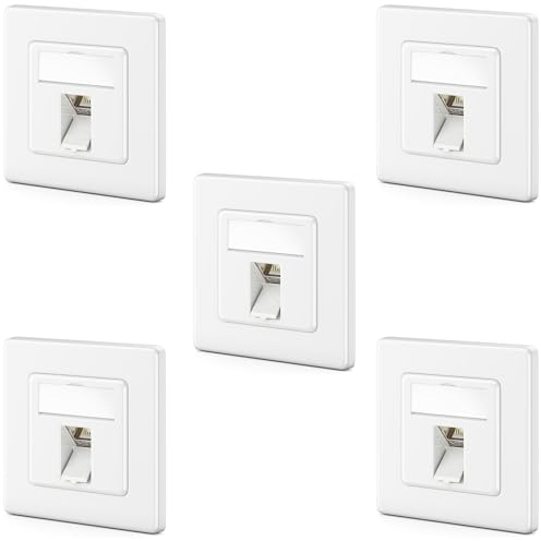 deleyCON 5x Set di Prese di Rete Keystone per CAT8 2000 MHz 40 GBit/s da Incasso 5x Presa di Rete e 4x Modulo Keystone con Presa RJ45 STP Struttura in Metallo per Cavi Dati e d'Installazione