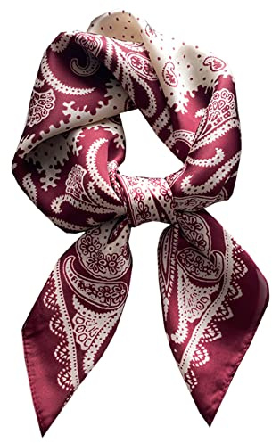 GUZOSJO Square Silk Feeling Scarf Medium Satin Hair Scarf Bracelet Gift For Women 27.5 × 27.5 inches