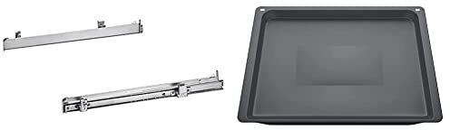 Siemens HZ538000 Backofen- Herdzubehör/Auszug & HZ631070 / universelles Backblech/emailliert / 37,5 × 45,5 × 3 cm/pyrolysefest spülmaschinengeeignet/robust/kratzunempfindlich/anthrazit