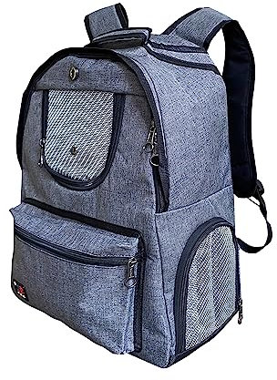 Galatée Haustiertragerucksack Für Kätzchen Und Welpen, Hunderucksack Für Reisen, Wandern, Outdoor-Einsatz, Sicherheitsfunktionen Und Gepolsterte Rückenstütze, Tragbarer Katzenrucksack(Grau)