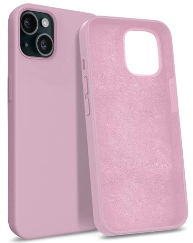 MyGadget Cover per iPhone 15 - Custodia Antiurto in Silicone Morbido – Case con 3 Strati in TPU Ultra Resistente - Protezione Antigraffio - Rosa