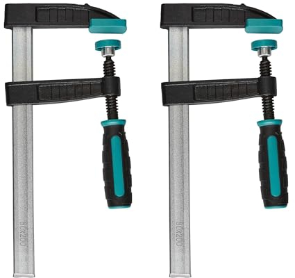 wolfcraft 8646000 - Lot de Serre-Joints à Vis SC 80-200 - Saillie 80 mm - Ouverture 200 mm - Force de serrage 270 kg