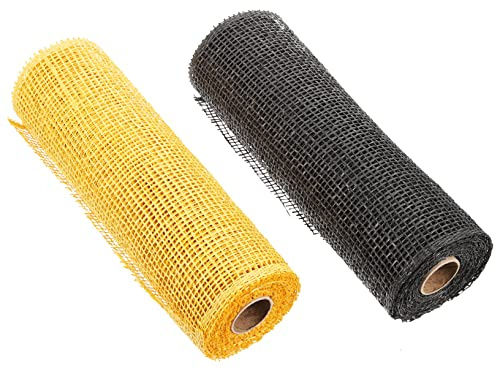 KOMBIUDA 2pcs Bee Festival Mesh Ribbon Decorative Burlap Mesh for DIY Craft Making Flower Packaging Ribbon