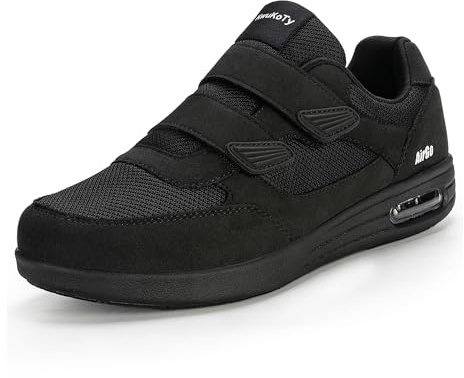 KWUKOTY Orthopädische Diabetiker-Gehschuhe mit breiter Zehenbox und verstellbarem Verschluss für Damen und Herren