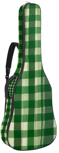 Gitarrentasche Wasserdicht Gigbag für 40/41/42 Zoll Akustikgitarre mit Zubehörfach Schutzschicht Pink Retro Plaid, Mehrfarbig Nr. 03, 42.9x16.9x4.7 in, Gitarrentasche
