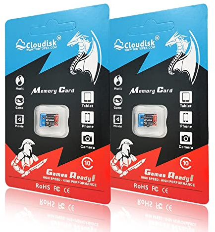 Cloudisk Pack of 2 Micro SD Card 64GB U3 Class 10 Micro SDXC High Speed Memory Card Optimized for Gaming, Cell Phone, Camera, Tablets and Drones (64GB)