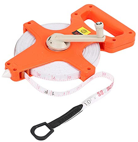 Acbmveen 1Pc 30M/ Meter Open Reel Fiberglass Tape Measure Inch Metric Scale Impact Plastic Measure Tools