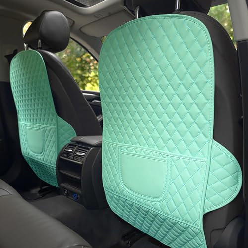 Wtwtg 2 Stück Auto Rückenlehnenschutz für Cupra Ateca/Born/Formentor/Leon/TCR/E-TCR, Pad Schmutzabweisend Auto Rückenlehne Schutz Mit Aufbewahrungstasche,L-Green