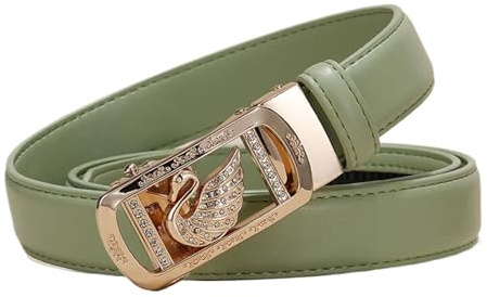 PYWJGZSX Damen Gürtel, Damen Gürtel, Tier Muster Damen Leder Mode Gürtel, Legierung Automatische Schnalle, Mode Jeans Gürtel/Green/105Cm/41.3''