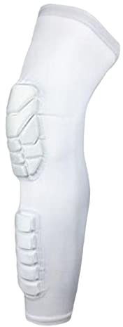 LeeQinersw Ginocchiere Protettive Compressione Manica per Le Gambe Basket Ciclismo, Bianco L
