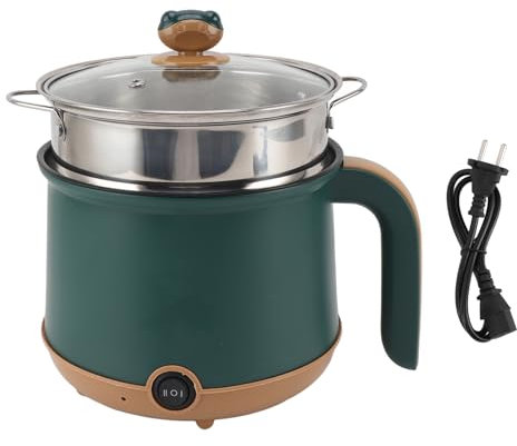 Marmite électrique, Cuiseur Ramen Antiadhésif avec Cuiseur Vapeur, Mini Marmite électrique pour Nouilles, Steak, œufs, Riz Frit, Flocons D'avoine (Prise UE 220V)