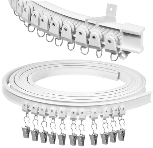 Ciieeo Flexible Vorhangschiene Für Wandmontage Biegbare Gardinenleiste Lang Mit Stabilen Edelstahl-klemmen Installieren Und Langlebig Für Verschiedene Fensterdekorationen