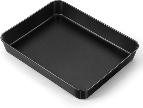 Plaque de cuisson antiadhésive, plaque à gâteau, plaque de four, moule à gâteau profond, moule à brownies, moule rectangulaire pour pâtisserie, rôtir, servir pour cuire, rôtir/servir, 31,5 x 22 x 5 cm