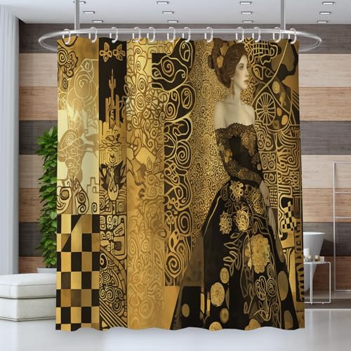 ZISTRCBAO Duschvorhang Anti-Schimmel,180 * 180cm Wasserdicht Antibakteriell Vorhang für Dusche und Badewanne für Kinder,3D Luxus Stil Schönes Mädchen,inkl 12 Duschvorhangringen