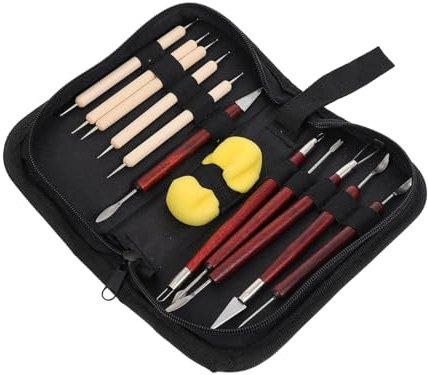 TEHAUX Modellierwerkzeugset Für Schnitzwerkzeugen DIY-spitzbohrstift Und Tonschwamm Langlebig Und Verschleißfest Für Bastelprojekte