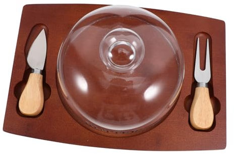 CIYODO 1 Juego De Caja De Almacenamiento Mantequera De Madera Con Bandeja Tipo Cúpula Y Tapa Mantequera Para Refrigerador Mantequera Pequeña Mantequera De Madera