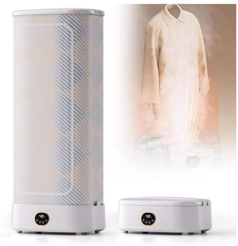 Machine à repasser presse vapeur, séchoir Portable avec Circulation d’air chaud à 360°, chronométrage Intelligent, désinfection, vêtements secs - soin automatique des vêtements