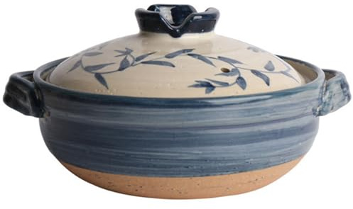 Olla de cerámica, cacerolas, olla, cazuela japonesa, ollas barro resistentes al calor con tapa, grande