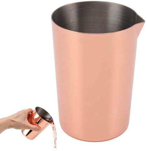 Mixing Tin, Cocktail Mixing Glass Stainless Steel Glass Cocktail Shaker Cup Bartender DIY Tools Wine Mixer Cup Cocktail Beaker Beverage Mixer for Home Bar (Plated Copper)