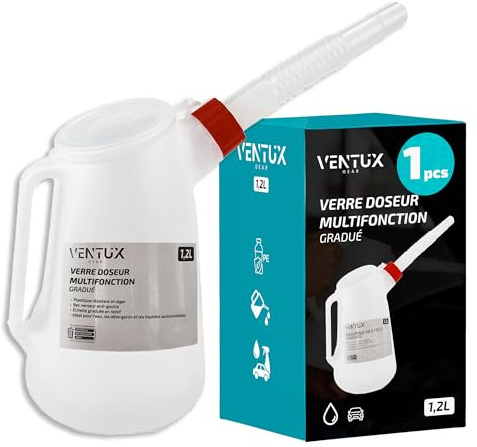 Jarra Trasvasadora 1,2 L Boquilla Flexible Antigoteo – Aceite Motor | Escala en relieve · Polietileno PE · Asa ergonómica · Formato compacto · Limpieza sencilla · Uso agrícola