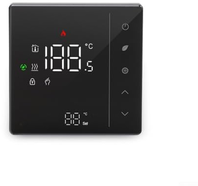 Electric Floor Heating Thermostat, Underfloor Heating Thermostat With Manual Control With Power Protection For Central Heating Systems(GA black)