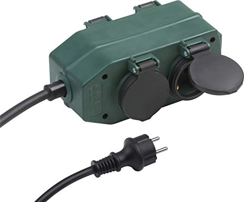 Meister Steckdosen-Block 4-fach - 2 m Kabel - Gummischlauchleitung - IP44 Außenbereich / Verteilersteckdose / Feuchtraum-Steckdosenverteiler / Außensteckdose / Outdoor Stromverteiler / 7430940
