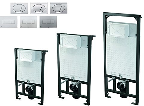 WC Vorwandelement inkl. Drückerplatte zur ECKMONTAGE Unterputzspülkasten, Bauhöhen 85 100 120 cm, Größe:100cm;Drückerplatte:eckig-M371 - chrom-glanz