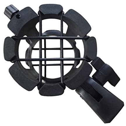 Shock Mount Clip Holder for Handheld Condenser Mic 25-38mm Black