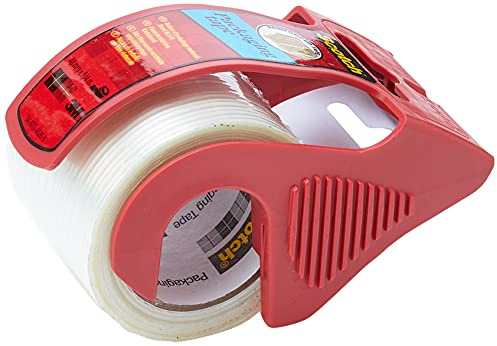 3M X5009D Scotch faserverstärktes Klebeband im Handabroller, 1 Rolle, Weiss, 9 m x 50 mm