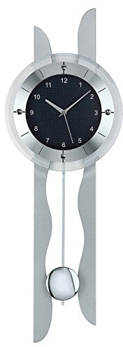 AMS Wanduhr Funk-Pendeluhr Aluminium/Chrom 5243