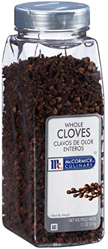 McCormick Culinary Whole Cloves, 11 oz - One 11 Ounce Container of Whole Cloves Spice for a Strong Sweet Flavor, Perfect in Ciders, Soups, Stews and More