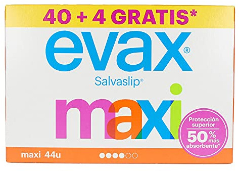 Evax Salvaslip Maxi, Pack de 40, Sistema No Olor, Protección y Comodidad