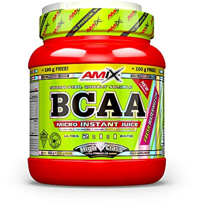 AMIX Nutrition | BCAA Instant Juice | Aminoácidos Ramificados 2:1:1 | Sabor a Sandía | 400 g + 100 g Gratis | Aumenta Energía y Resistencia | BCAA Polvo | Quemador de Grasa | Especial para Deportistas