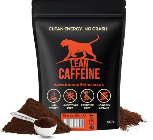 Lean Caffeine Bulletproof Coffee Nicaragua Microlot GROUND 227g Low Acid | Compatible w Exhale Coffee Super Clean, Lab Tested For Mycotoxins – Full-Bodied Dark Roast Coffee GROUND, Low Acid Coffee