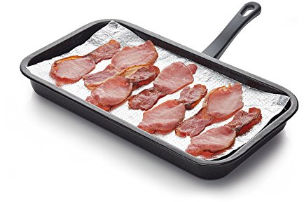 KitchenCraft Fat Absorbing Grill Pads/Oven Tin Liners, 35 x 2 cm (14 x 8) - Silver
