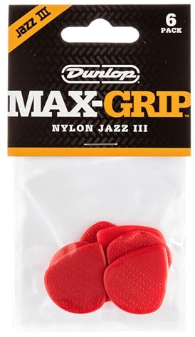 Dunlop 471P3N Jazz III Max Grip Picks Nylon 1,38 mm - Plektren Set