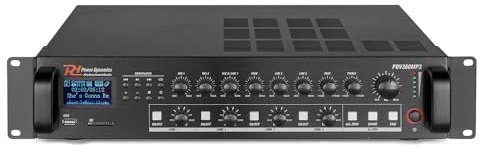 Power Dynamics PDV360MP3 4 Zone Amplifier - 360W Bluetooth Multizone Commercial PA Installation Amplifier, FM Tuner USB SD Playback, 100V 8 Ohm