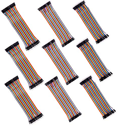 360 Pcs Multicolored Dupont Wire 40 Pin Male to Female x 3, 40 Pin Male x 3, Female x 3, Breadboard Jumper Wires Ribbon Cables Kit for Arduino (360 Wires)