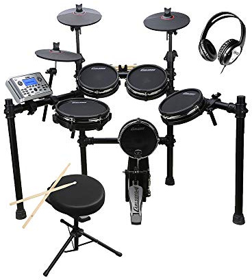 Carlsbro CSD400 Mesh Head Electronic Drum Kit with Stool & Headphones – 8-Piece Mesh Drum Kit with Dual-Zone Mesh Heads, Responsive Feel, Built-In Sounds & 50 Drum Lessons