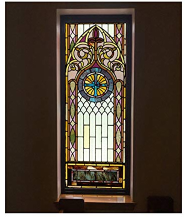 Siunwdiy Fensterfolie selbstklebend,Fensterfolie Bunt Blickdicht Selbsthaftend Dekorfolie Privatsphäre,Bad Zuhause Wohnzimmer,40x120cm